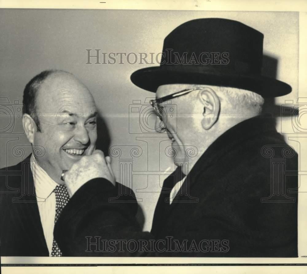1972 Press Photo Edward Hebert and Melvin Laird chat on Capitol Hill.