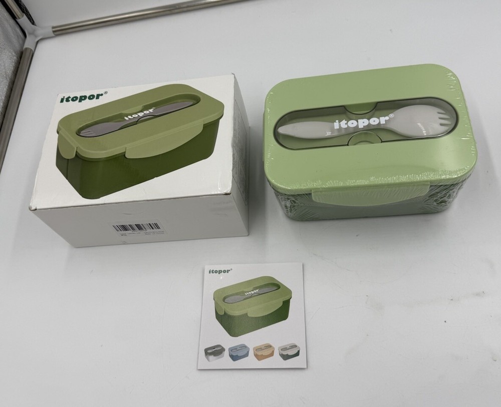 Itopor Leak-Proof Bento Lunch Box for Kids & Adults Made of Natural Wheat Fiber