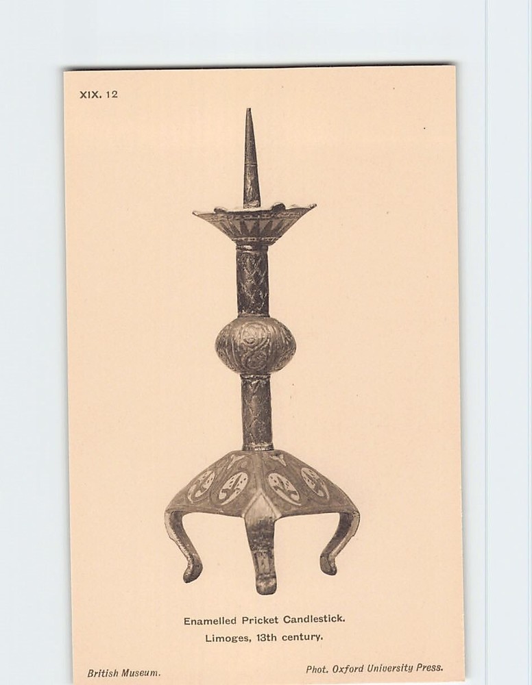 Postcard Enamelled Pricket Candlestick British Museum London England