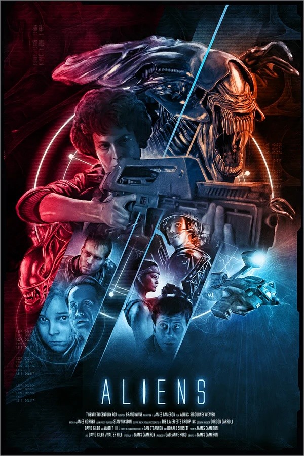 Aliens by Rich Davies 16” x 24” Screen Print Movie Art Poster16” x 24” Size, New Condition