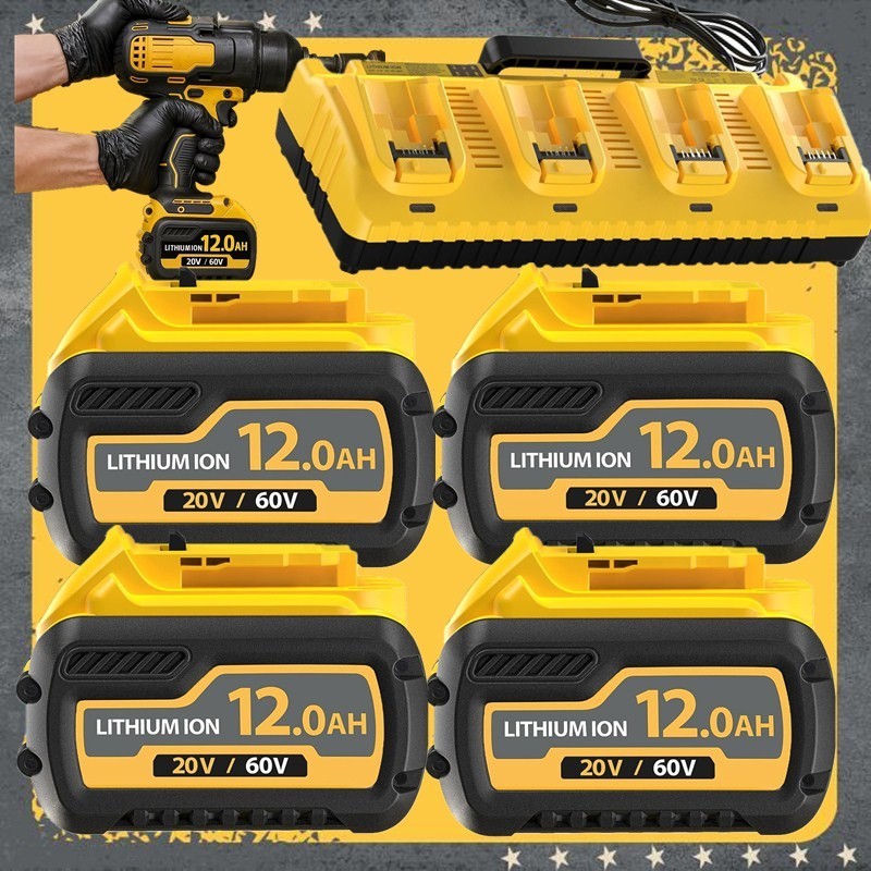 12.0Ah 9.0Ah For DEWALT FLEXVOLT DCB609 20V/60V MAX Lithium-lon Battery /Charger