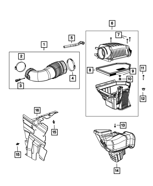 Genuine Mopar Clean Air Duct 68413344aa