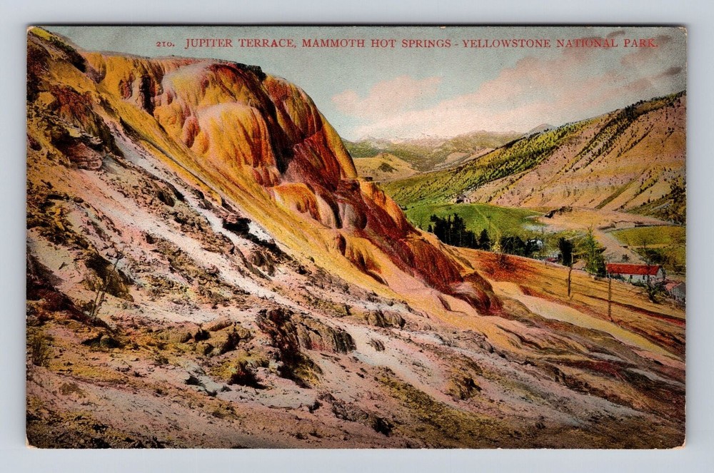 Yellowstone National Park, Jupiter Terrace, Mammoth Hot Springs Vintage Postcard