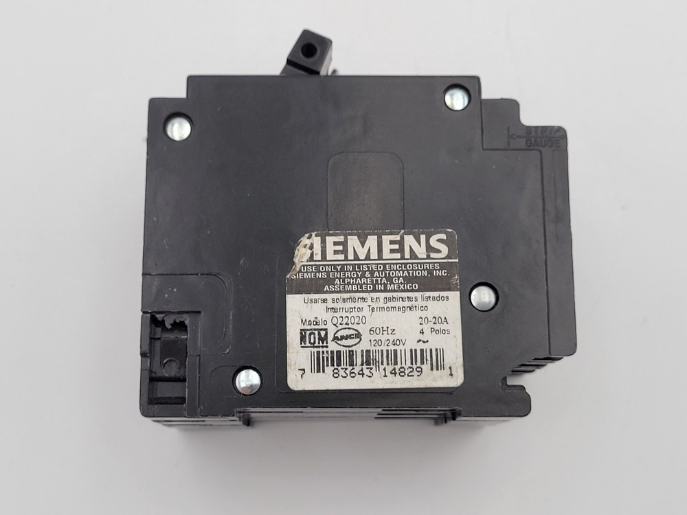 NEW Siemens Interchangeable Type QT 20 A 2-Pole Tandem 3-Circuit Breaker Q22020