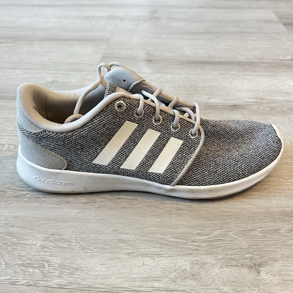 Adidas Shoes Women's 8.5 Cloudfoam QT Racer Running Sneakers AW4313 Gray White