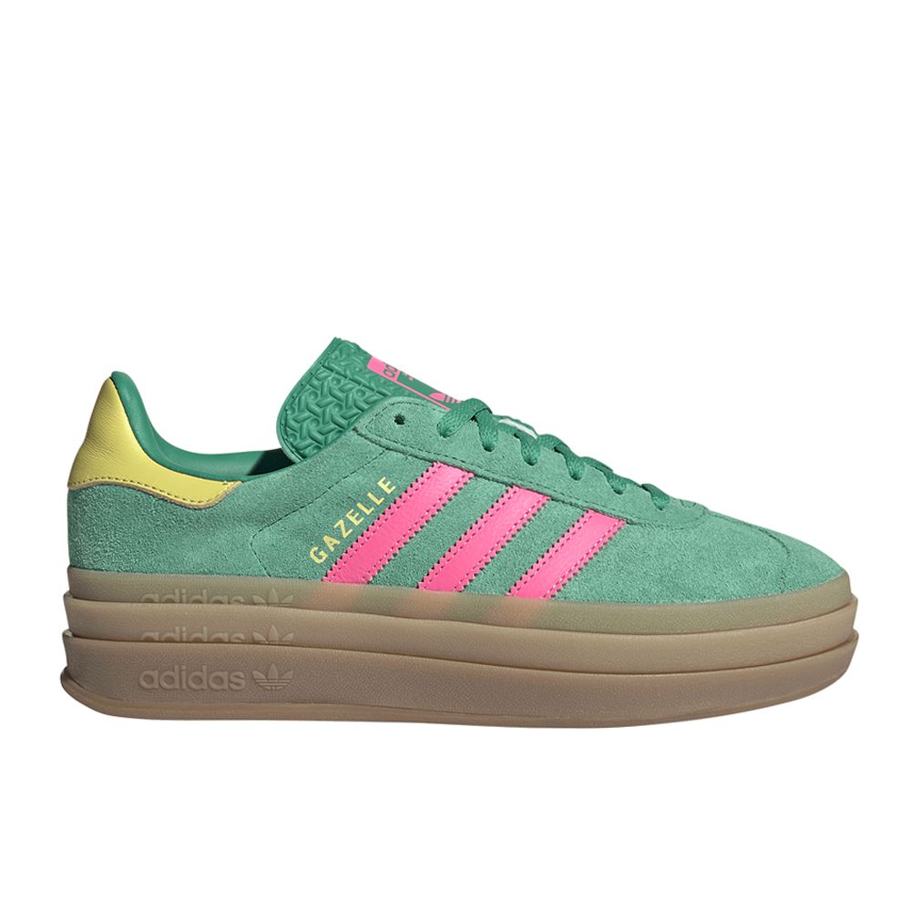 adidas Gazelle Bold Lace Up  Womens Green Sneakers Casual Shoes JH9668