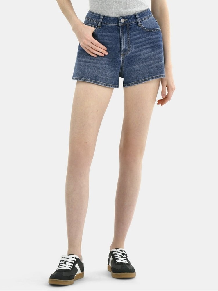 New No Boundaries Denim High Rise Mom Shorts Size 0