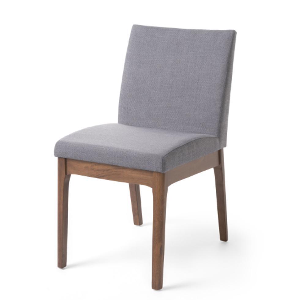 Elegant Dark Grey Dining Chair Set of 2 with Durable Rubber Wood Legs
