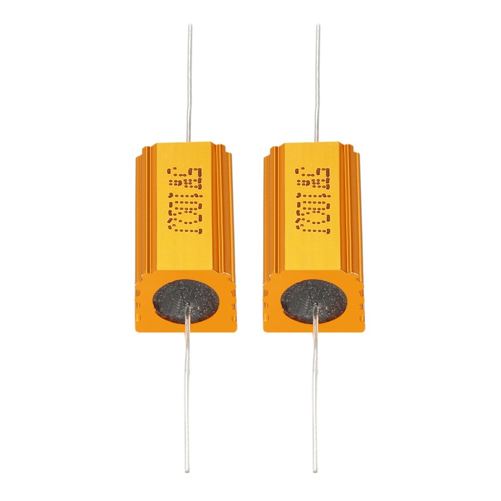 2 Pcs Aluminum Case Resistor, Great for Daily Use (Gold, 5W 10 Ohm)