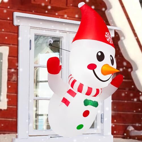 Decor, 4ft Christmas Window Decor Outdoor Indoor Christmas Inflatable Snowman