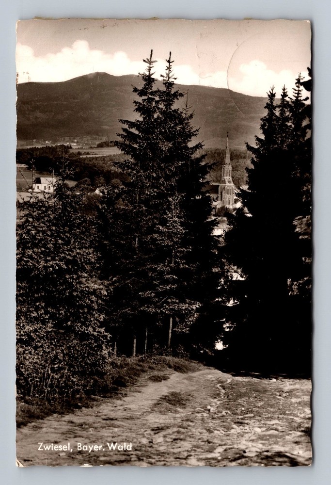 Germany- Zwiesel BCavarian Forest Region Old Post View Vintage c1963 Postcard