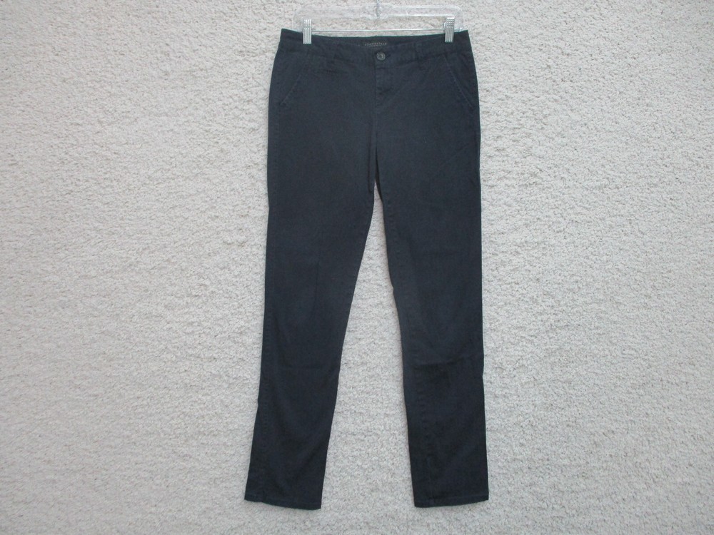 Aeropostale Womens Dark Blue Twill Skinny Stretch Logo Pants Size 6 Regular