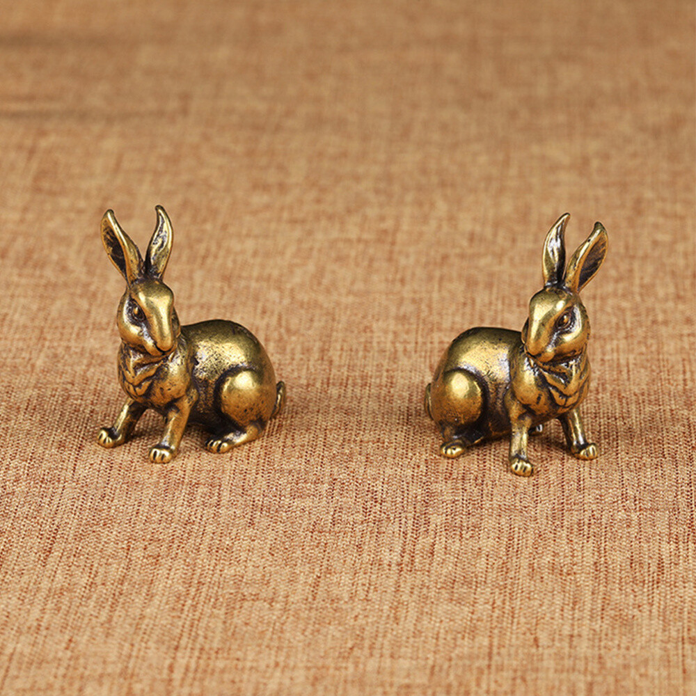Mini Animal Figurines Rabbit Ornament Decor Home Office Decoration