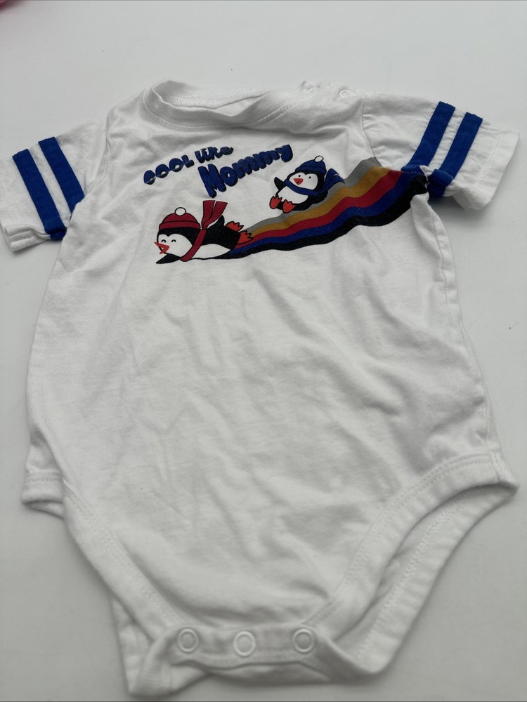 Garanimals One Piece Youth Boy 18M Graphic Print Penguin White..#25506