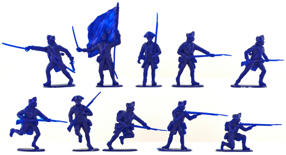 Accurate British Inf set #2 - 20 unpainted 54mm toy soldiers in dark blue color-image