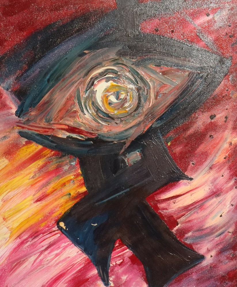 Contemporary abstract oil painting composition