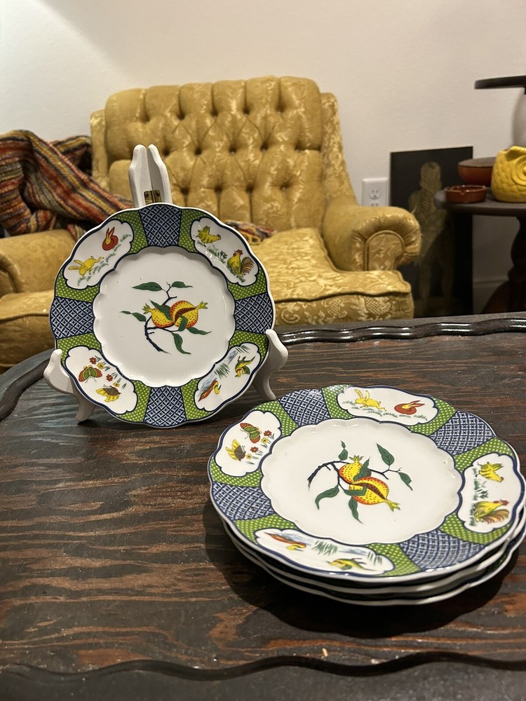 Vintage Taitu Kutani Japanese Salad Plates Qty 4
