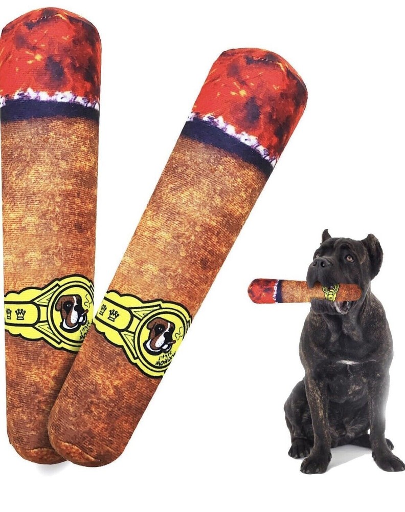 Dog Toy Squeaky Puppy Chew Toy Fake Cigar Shaped Pet Photo Prop Squeak Toy