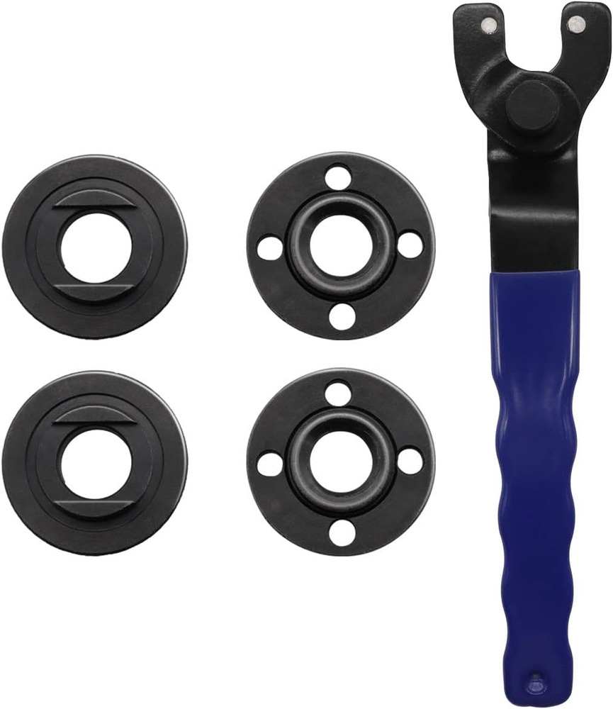 Grinder Wrench Universal Adjustable Grinder Spanner Wrench with 4 Pcs 5/8-11 Gr