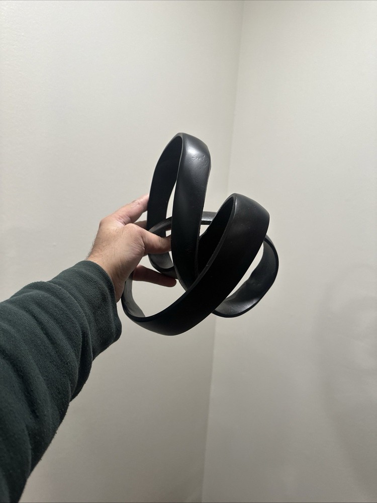 Black Knot Decorative Sculpture, Black Room Decor Aesthetics, Abstract Art