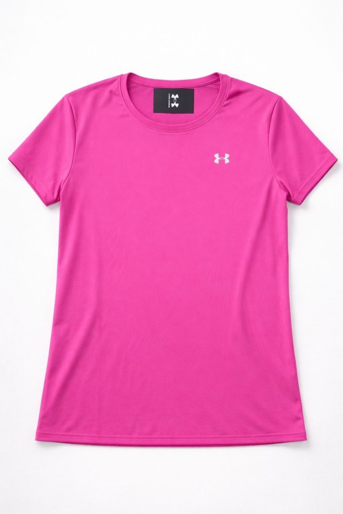 Under Armour Women's Velocity  Pink R-Neck T-Shirt Size M 1384246
