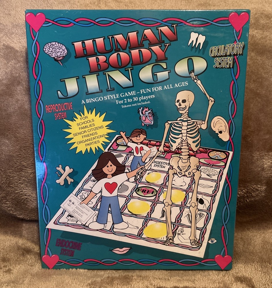 ~ 1997 Human Body Jingo Educational Game Gary Grimm  Complete Vintage Bingo ~New