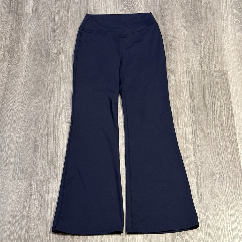 Halara Navy Blue Crossover Waist Flare Leggings for Women Size Large