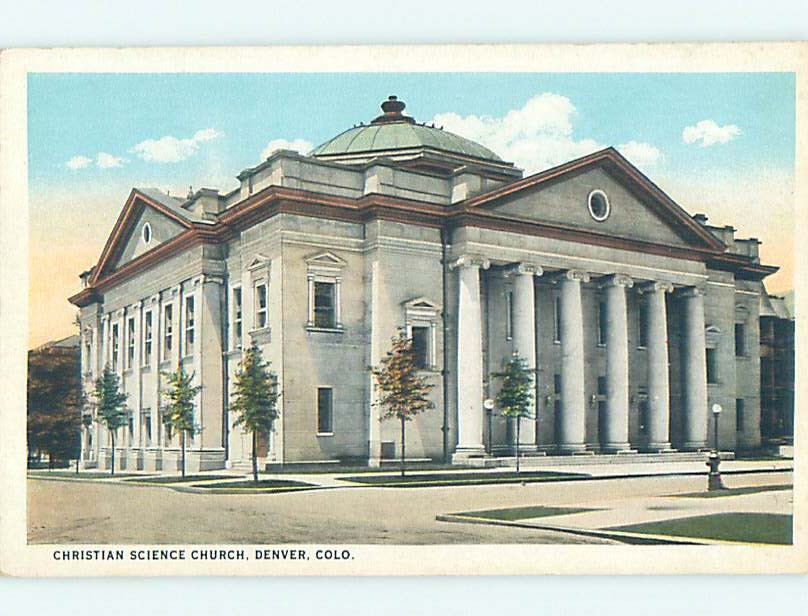 Unused W-Border CHURCH SCENE Denver Colorado CO p4812