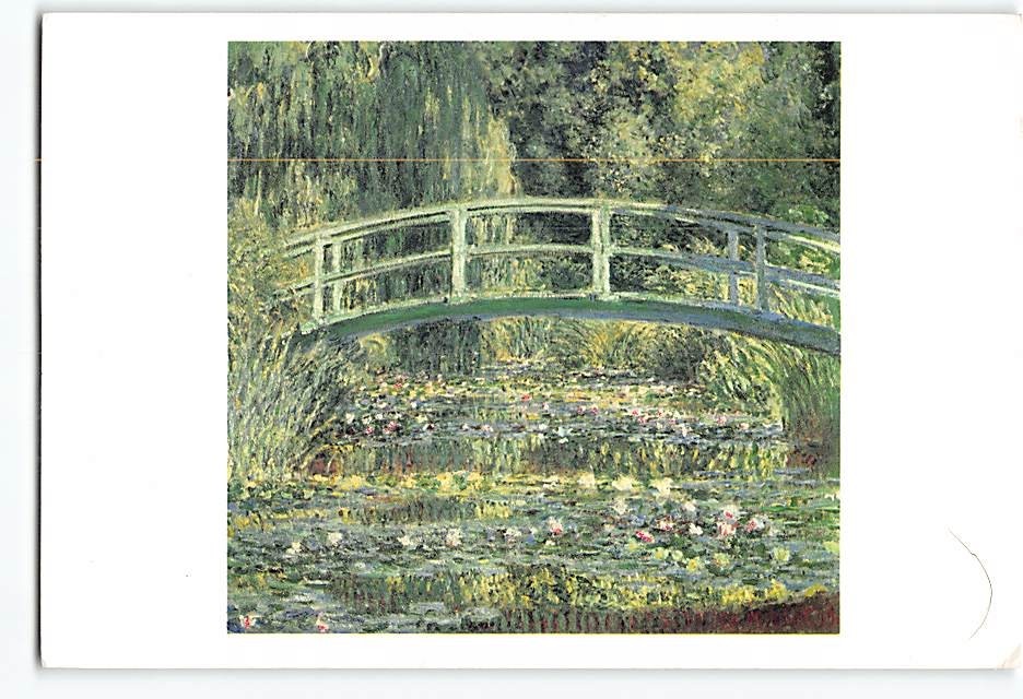 Postcard Waterlilies & Japanese Bridge Painting by Claude Monet
