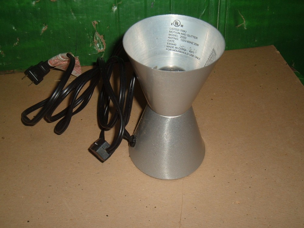 Lava Lamp base  Tested Working  silver color  3 1/2