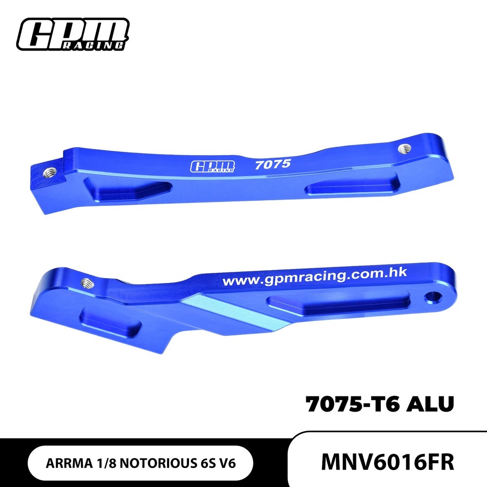 GPM 7075 Alloy F&R Chassis Brace ARRMA 1/8 Notorious V6/V5 Typhon TLR Outcast 6S