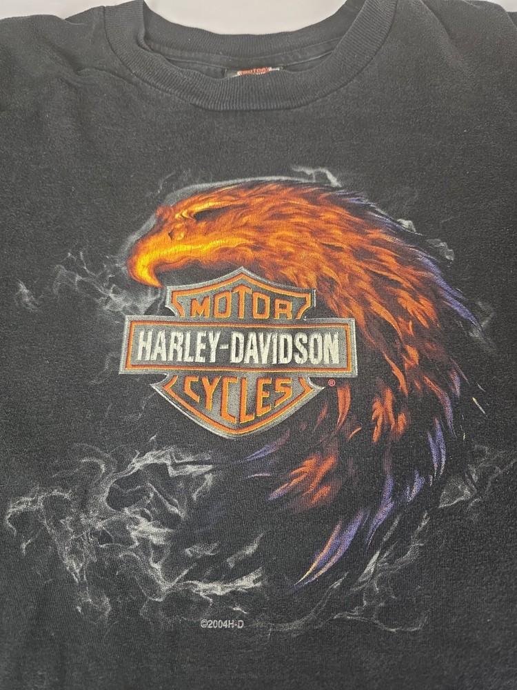Harley Davidson 2004 Flame Phoenix Flames Y2K Shirt Sz XL USA VTG Tulsa OK