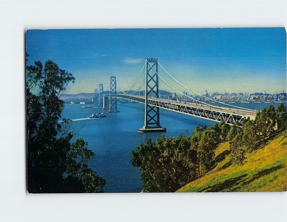 Postcard San Francisco Oakland Bay Bridge USA North America