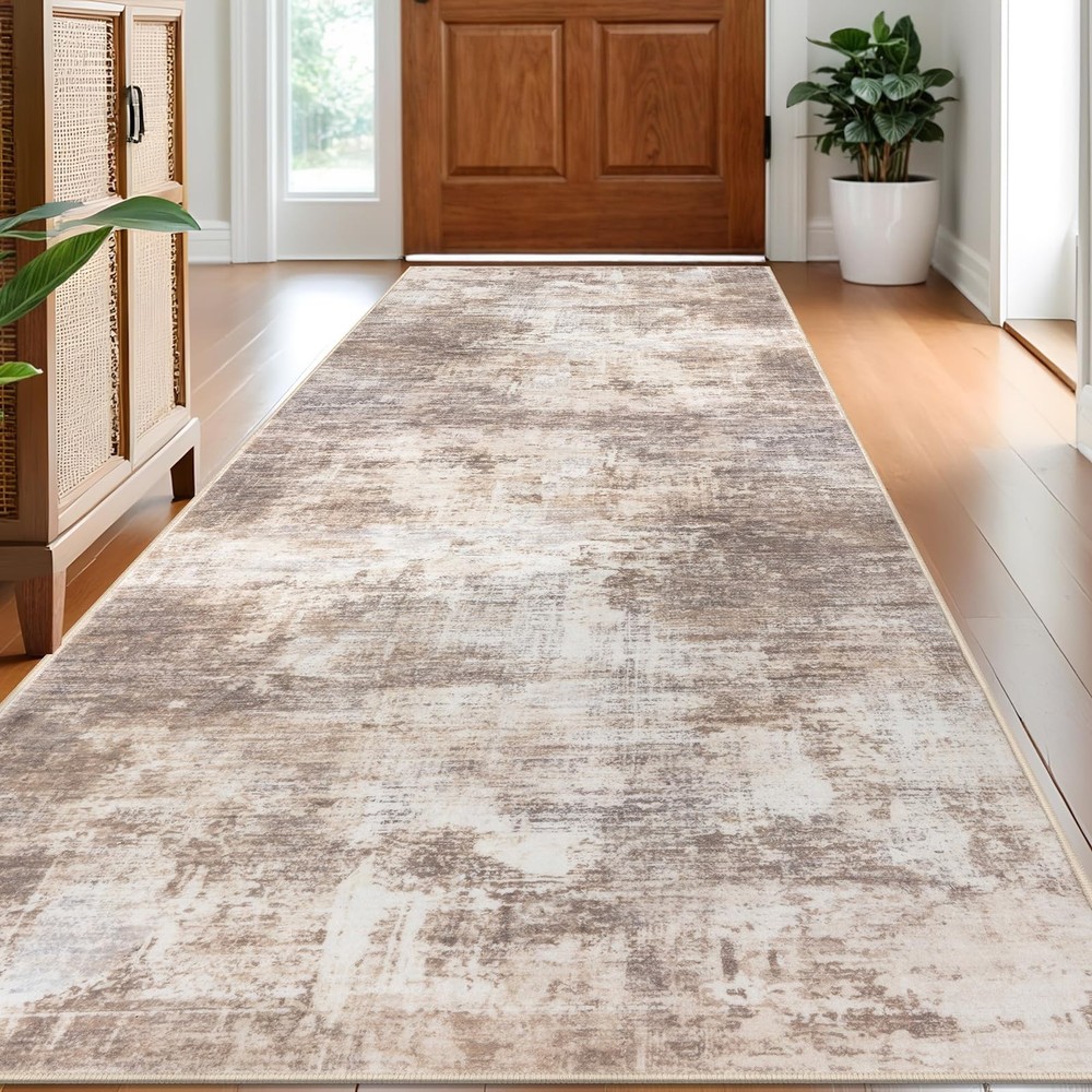 Abstract Runner Rug 3x8 Ft Washable Non-Slip Hallway Kitchen Rug-image