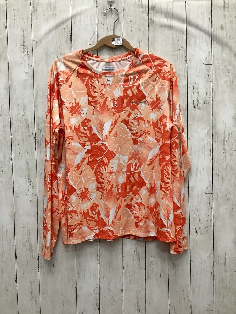 Columbia Women's PFG Super Tidal Tee Long Sleeve Fishing Shirt, Coral Print, XXL