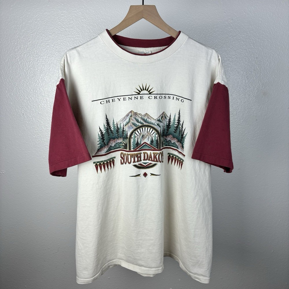 Vintage South Dakota Cheyenne Crossing Outdoor Nature Sinlge Stitch T Shirt XL