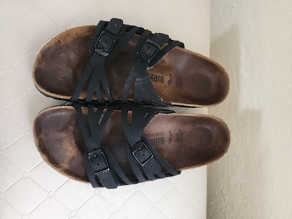Birkenstock Women's Granada Black Birkibuc Casual Sandal Size 5.0