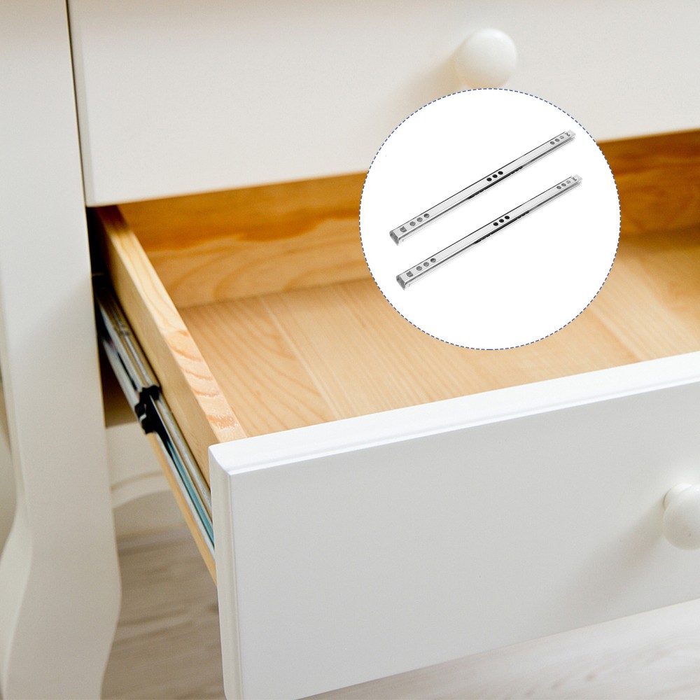 2 Heavy Duty Slide Rail Drawer Slides 2-Pack for Smooth Sliding Hardware