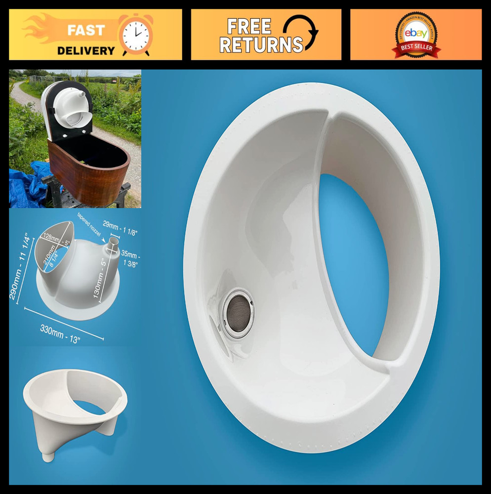 Universal Composting Toilet Liquid Diverter Insert | Easy-Clean ABS Separator (W