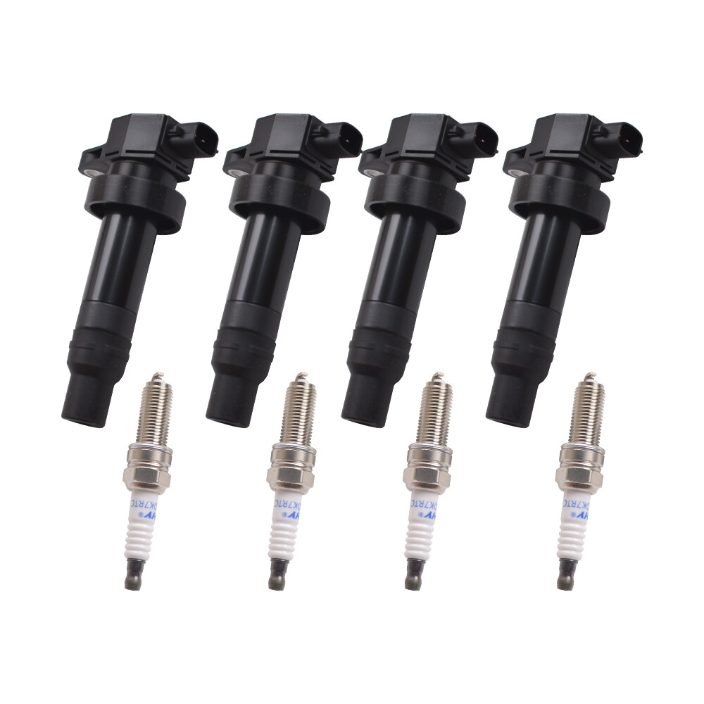 4 Ignition Coil & 4 Iridium Spark Plug Fit For Kia Soul 1.6L L4 UF636 Brand New