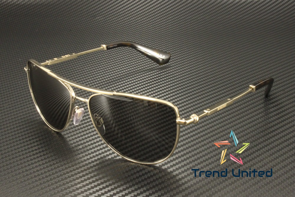 BURBERRY BE3149 110987 Light Gold Dark Grey 60 mm Women's Sunglasses