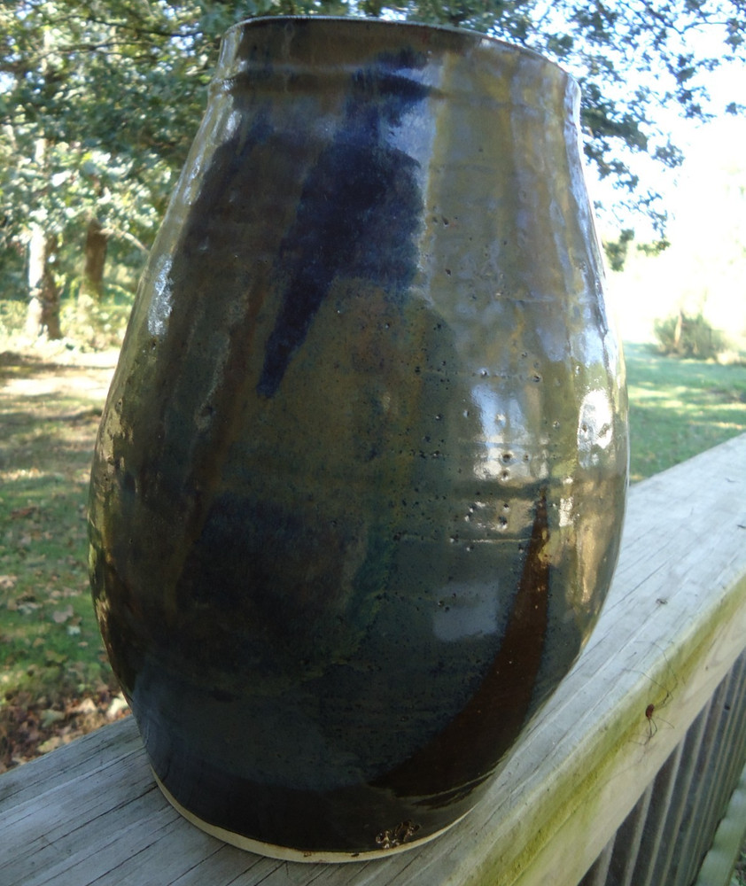 Large Handmade Pottery Vase 9.75