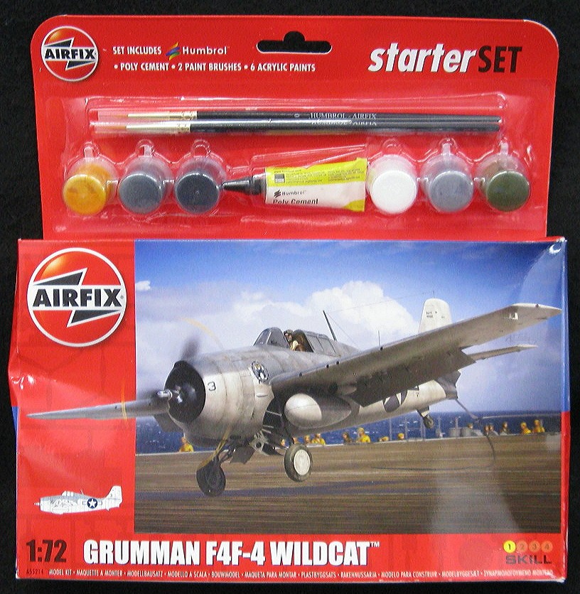 1/72 Airfix Models GRUMMAN F4F-4 WILCAT  Fighter with PAINTS & GLUE *SEALED*