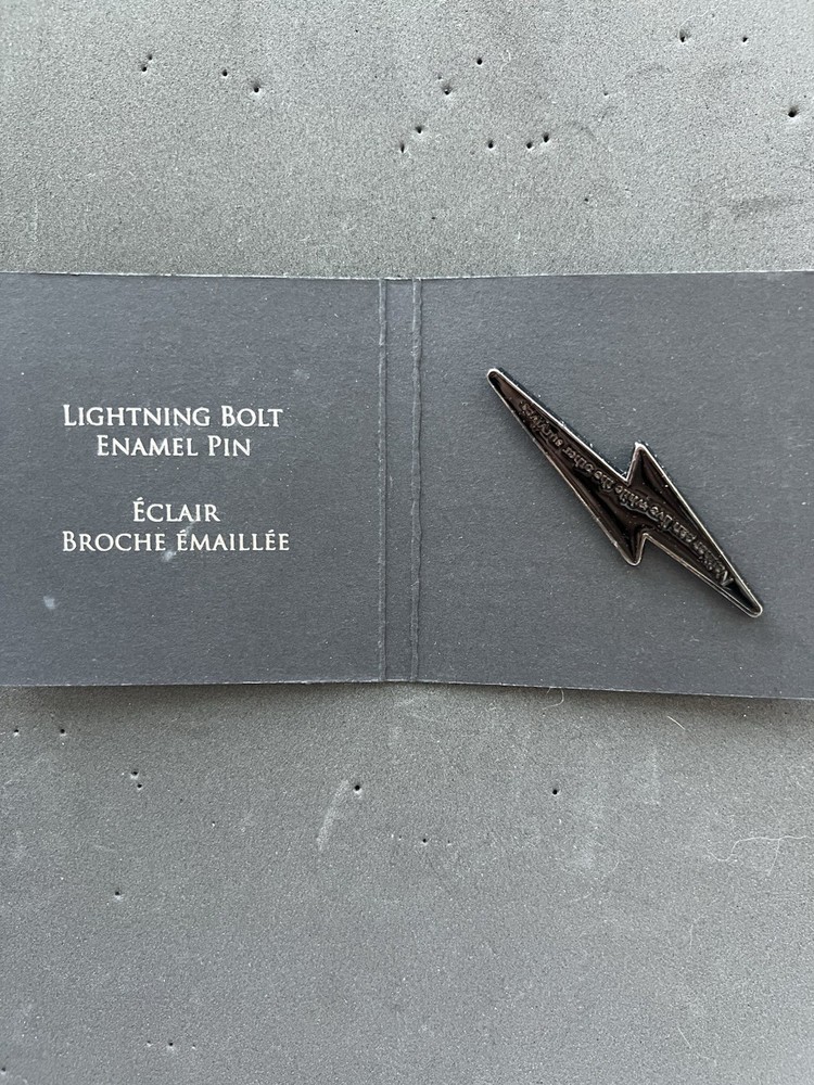 Harry Potter Black Lightning Bolt Pin Neither Can Live While the Other Survives