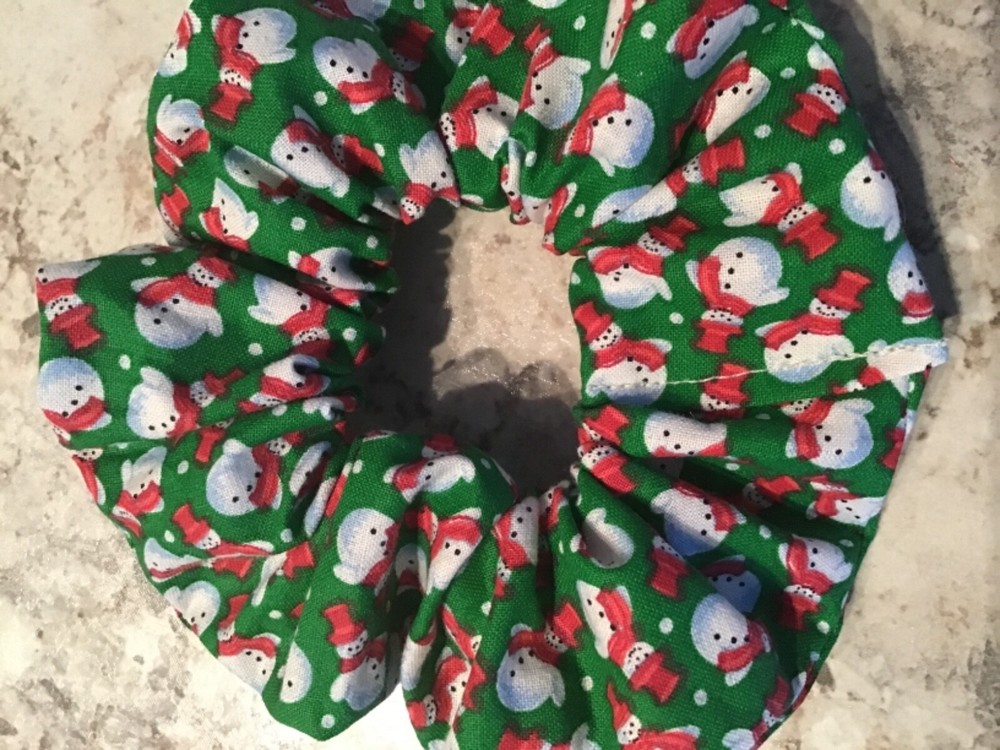 Red Green White Snowman Scrunchies Christmas Hair Elastic for VSCO Girls