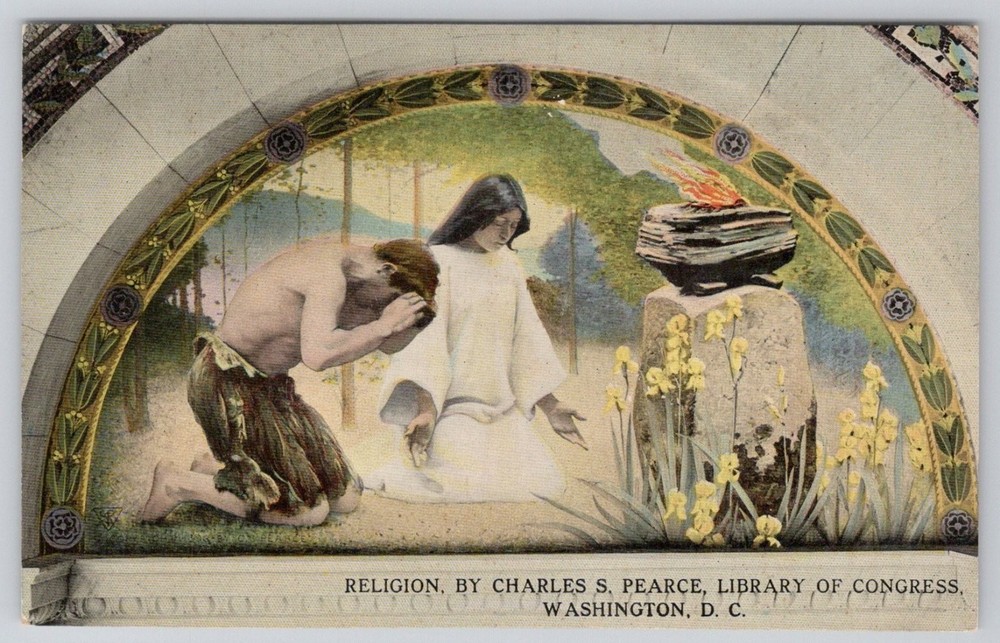 Religion Charles S. Pearce Library of Congress Washington DC Postcard