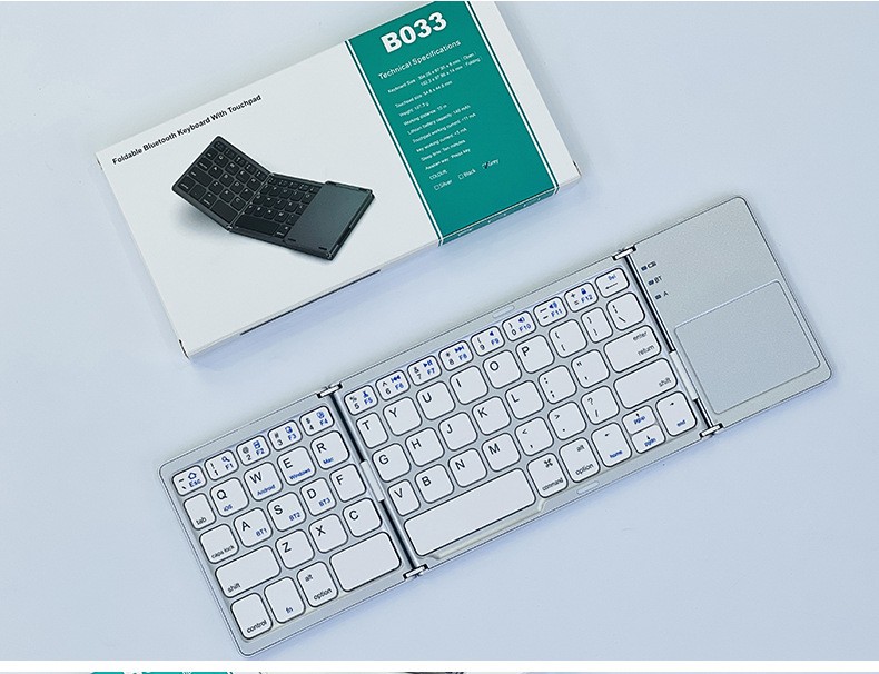 Foldable Mini Bluetooth Keyboard with Touchpad for PC Phone Tablet