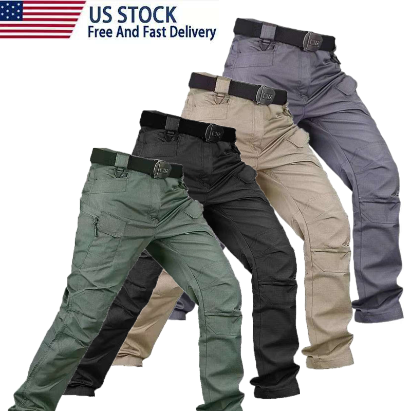 Mens Cargo Pants Tactical Waterproof Work Outdoor Hiking Combat Trousers  USA