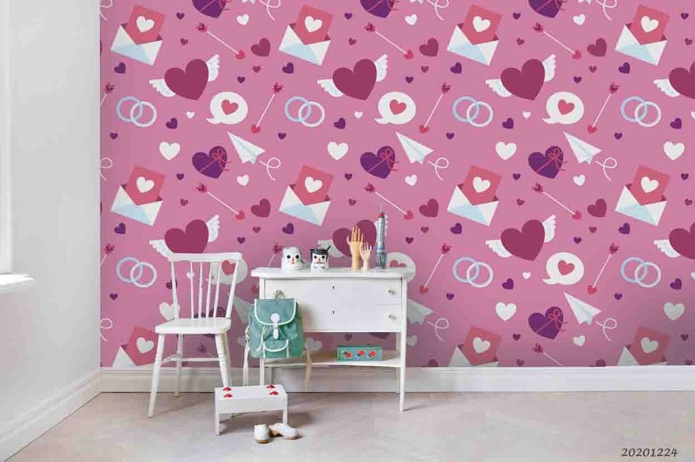 3D Valentine's Day Theme Pattern Wall Murals Wallpaper Murals Wall Sticker 2