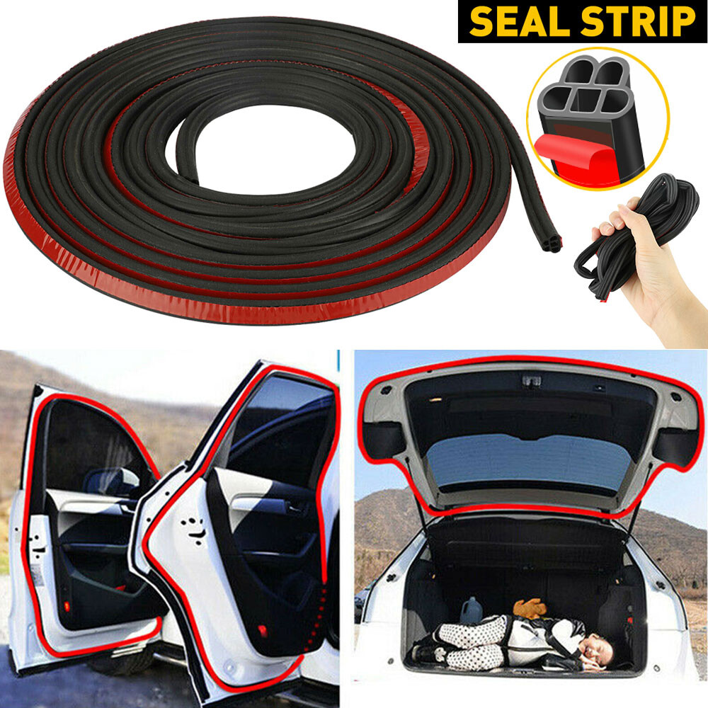 5M L-Shape Rubber Car Door Seal Strip Trunk Hood Edge Weatherstrip Moulding Trim